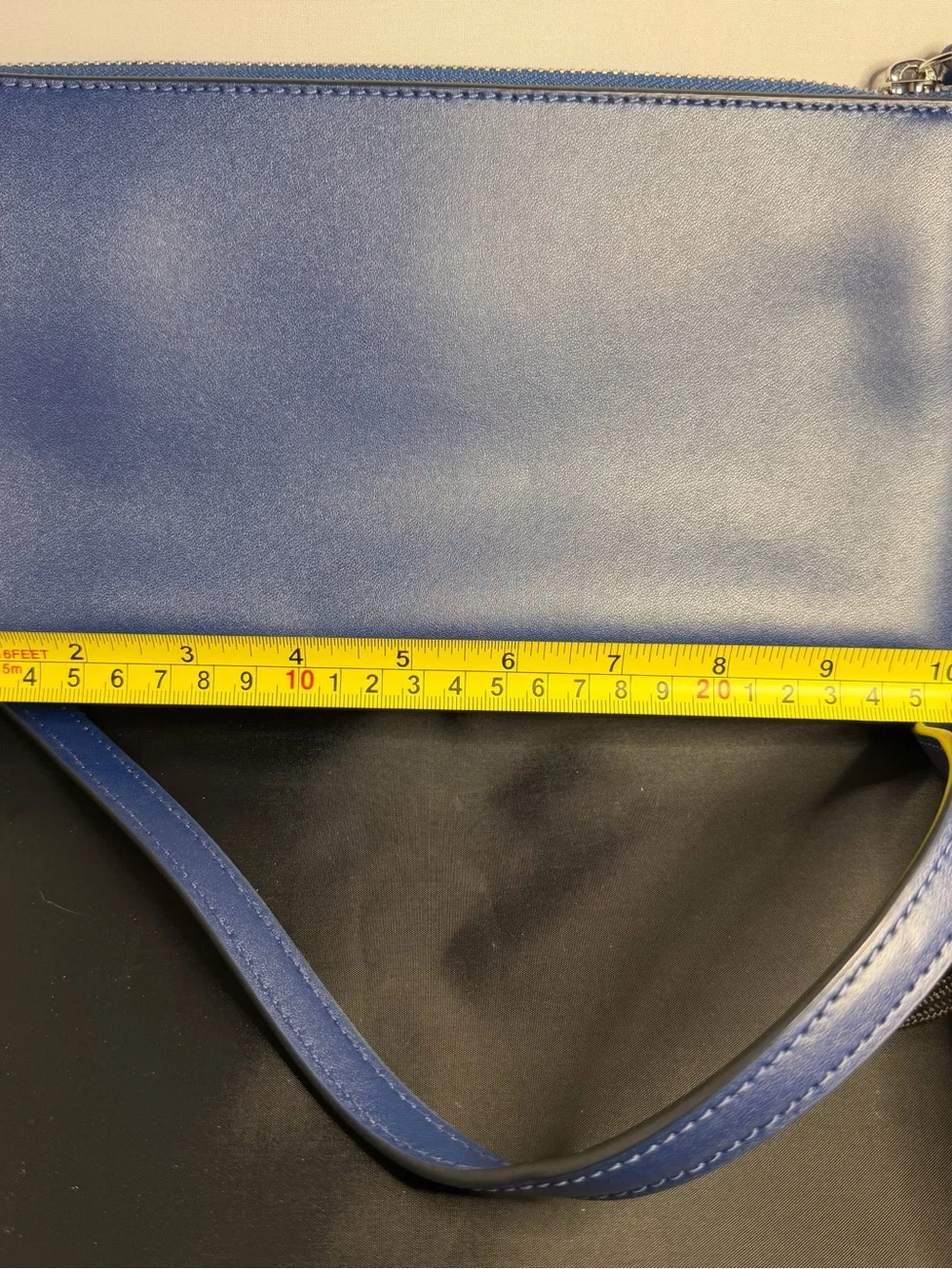 Kate Spade New York Blue Leather Bow Crossbody Shoulder Bag Zip Top Purse
